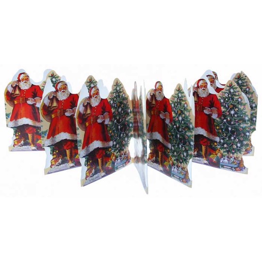 Folding Santa Claus Paper Scraps Runner ~ England